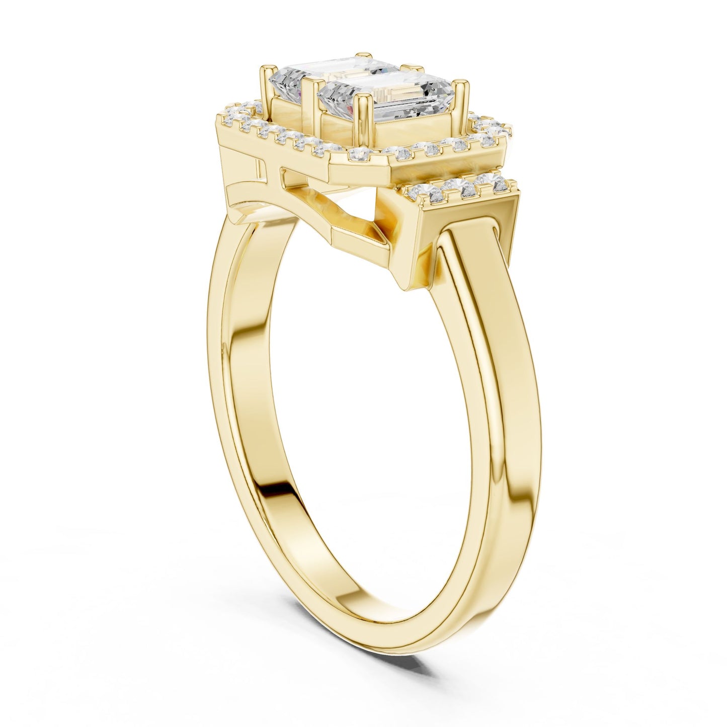 Emerald Lab Grown Diamond Halo Engagement Ring