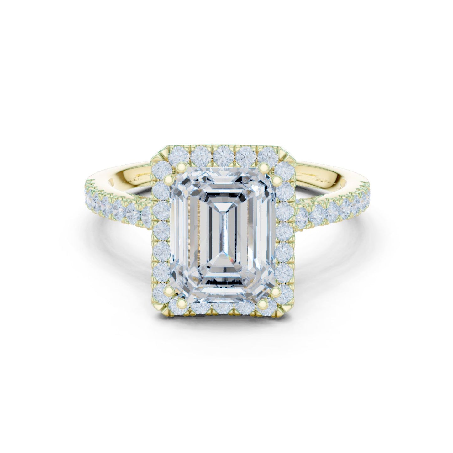Emerald Lab Grown Diamond Halo Engagement Ring