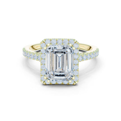 Emerald Lab Grown Diamond Halo Engagement Ring