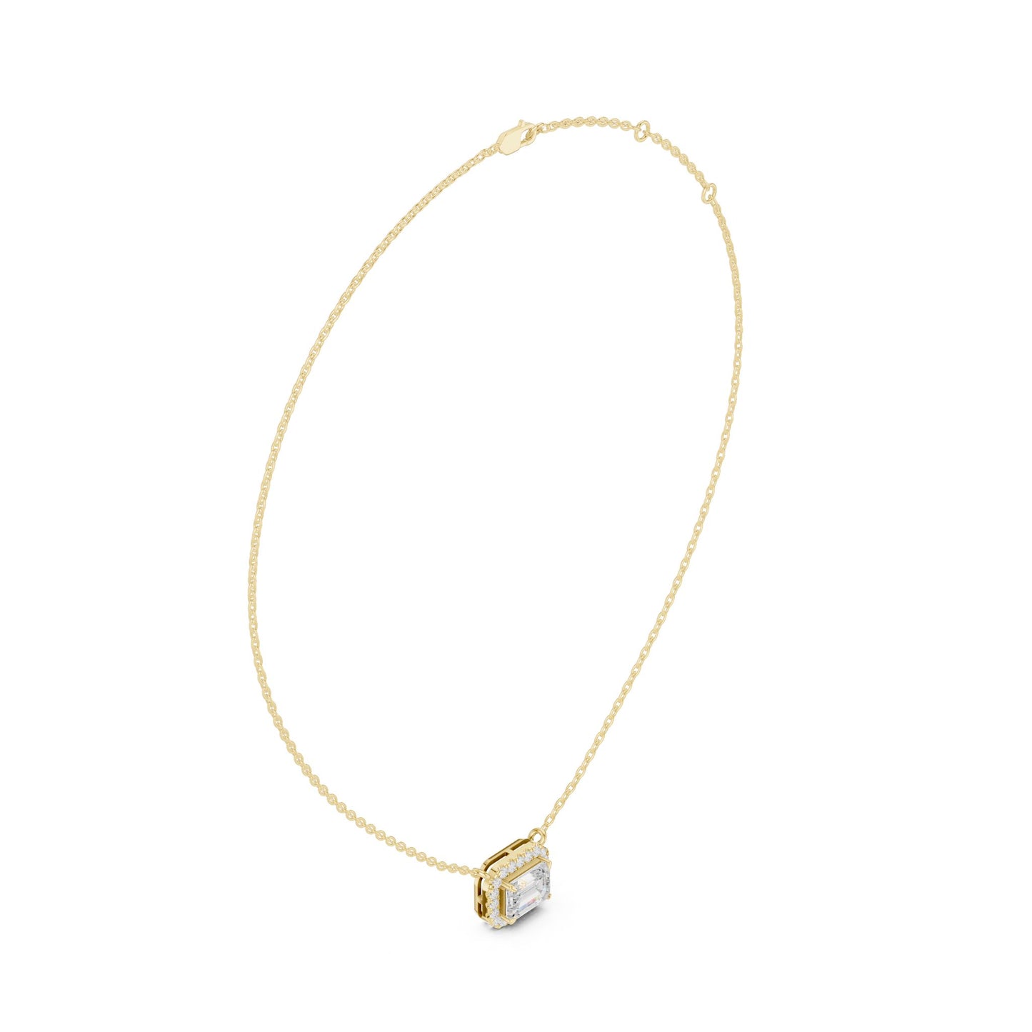 Emerald Lab Grown Diamond Halo Pendant