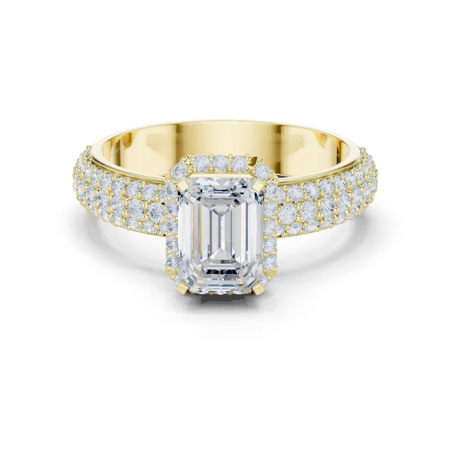 Emerald Lab Grown Diamond Halo Engagement Ring
