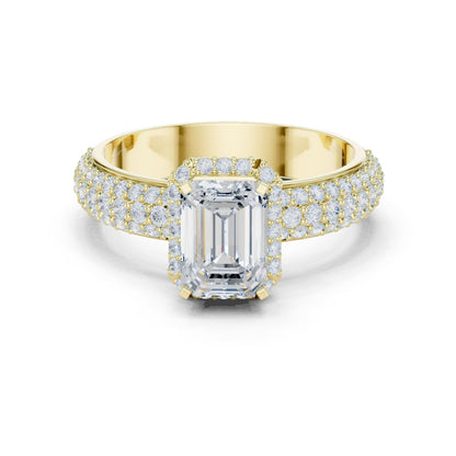 Emerald Lab Grown Diamond Halo Engagement Ring