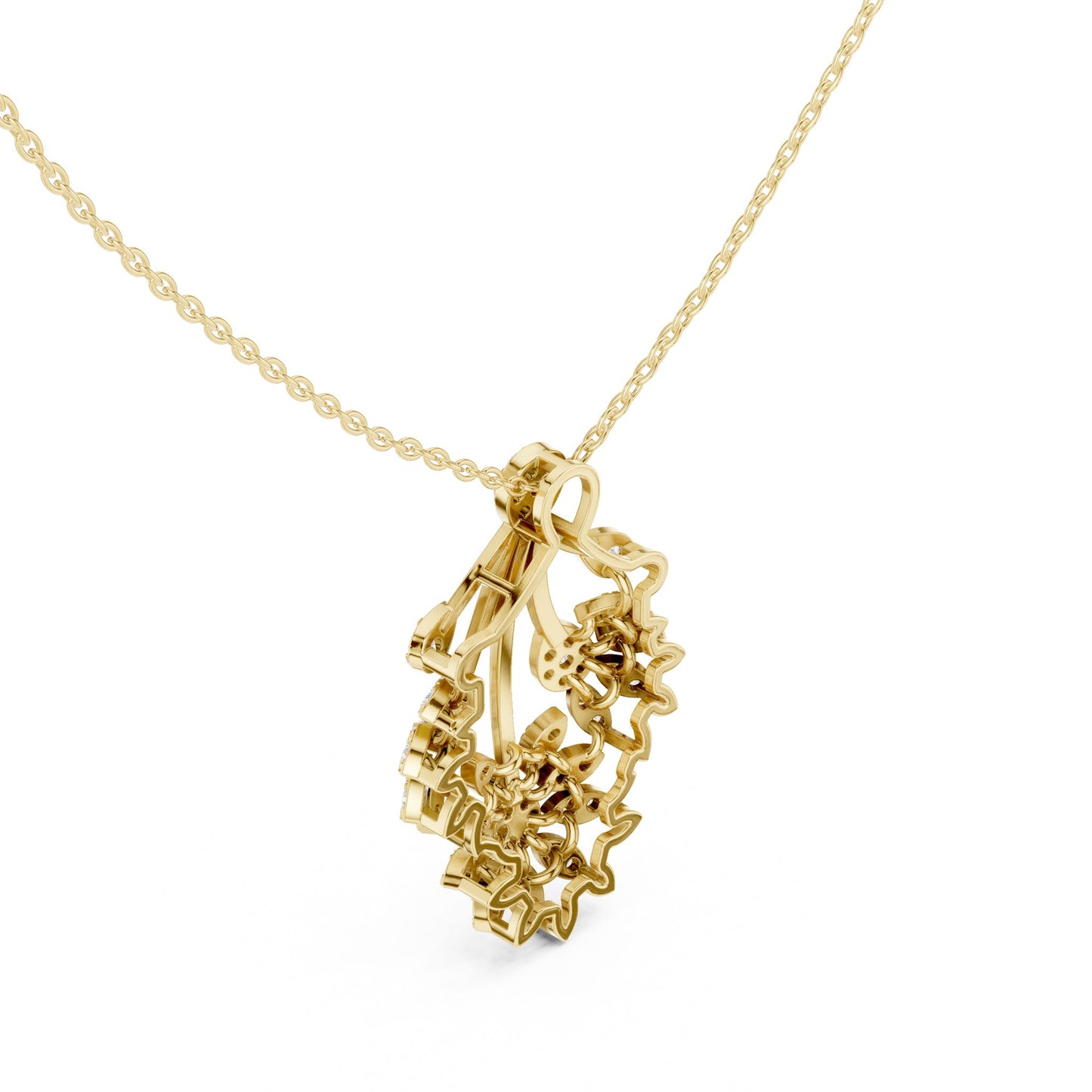 Emerald Lab Grown Diamond Halo Pendant