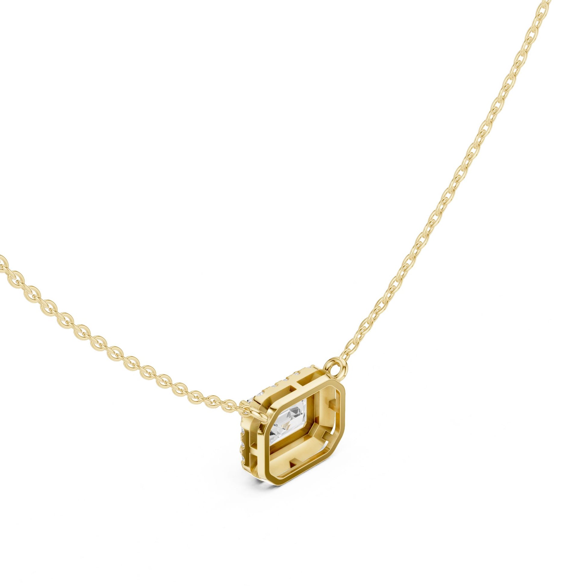 Emerald Lab Grown Diamond Halo Pendant