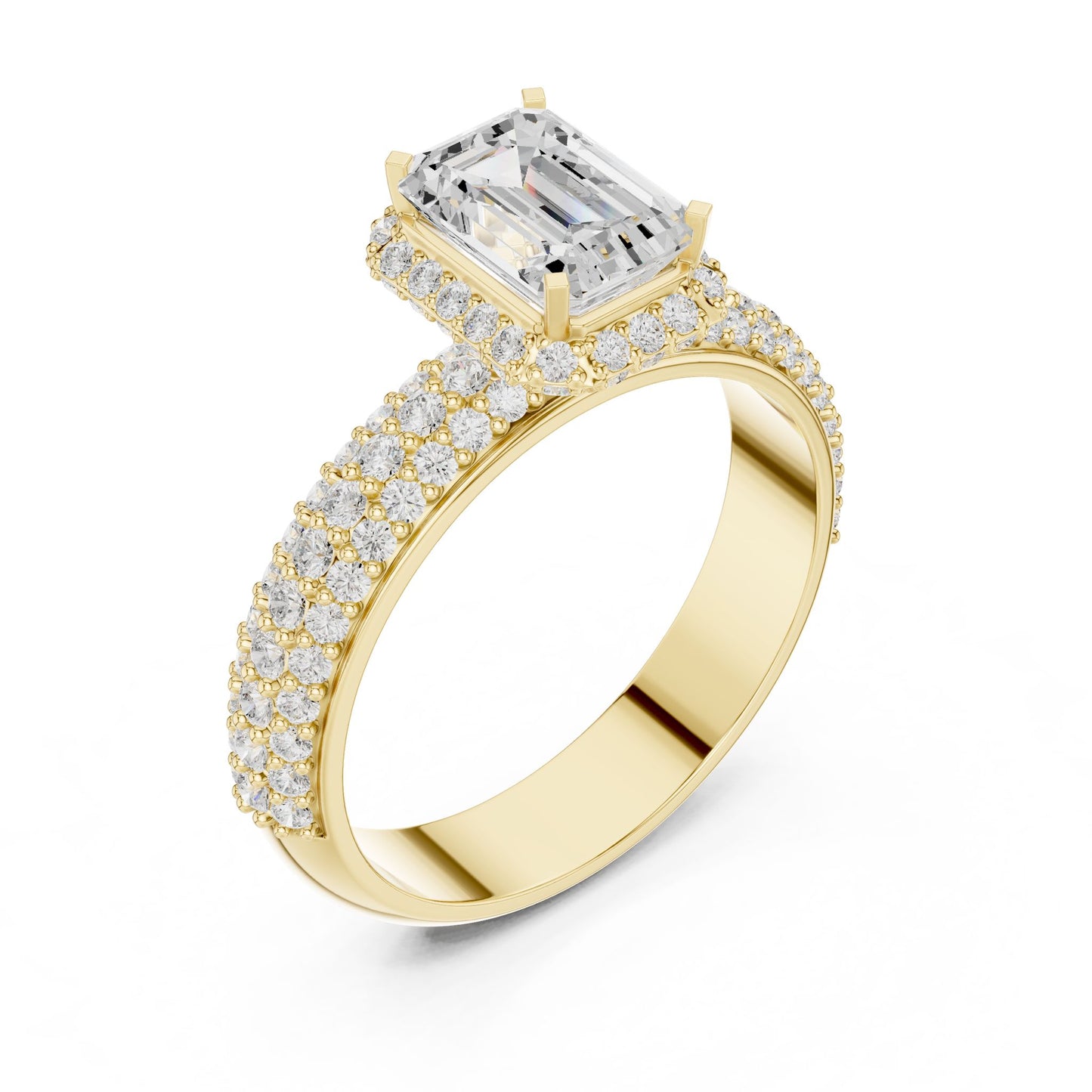 Emerald Lab Grown Diamond Halo Engagement Ring