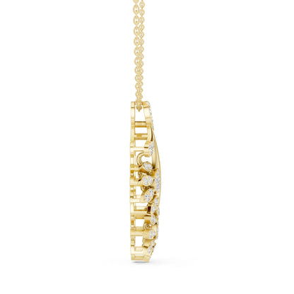 Emerald Lab Grown Diamond Halo Pendant