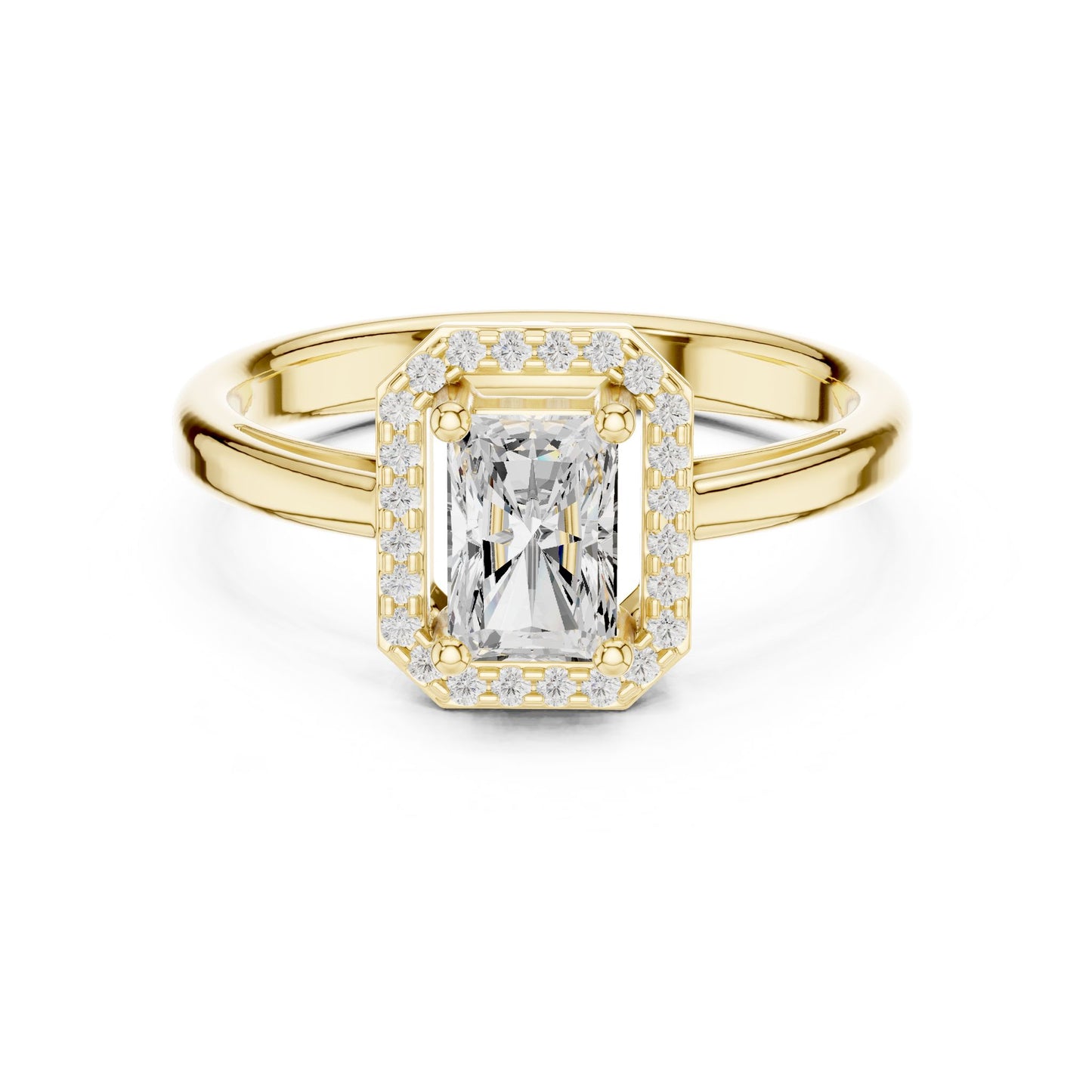 Emerald Lab Grown Diamond Halo Engagement Ring