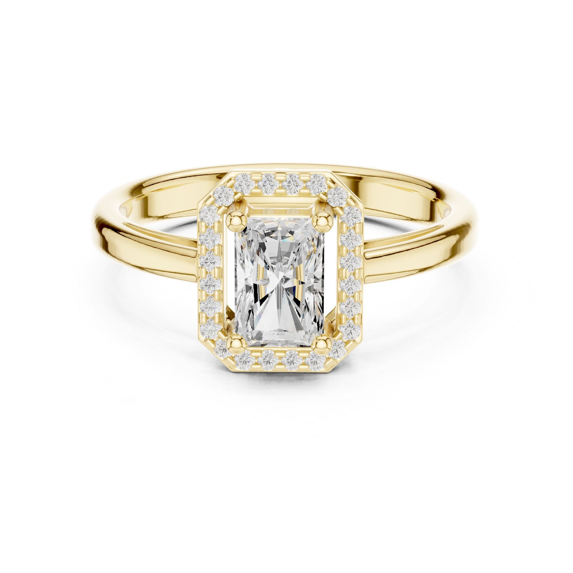 Emerald Lab Grown Diamond Halo Engagement Ring