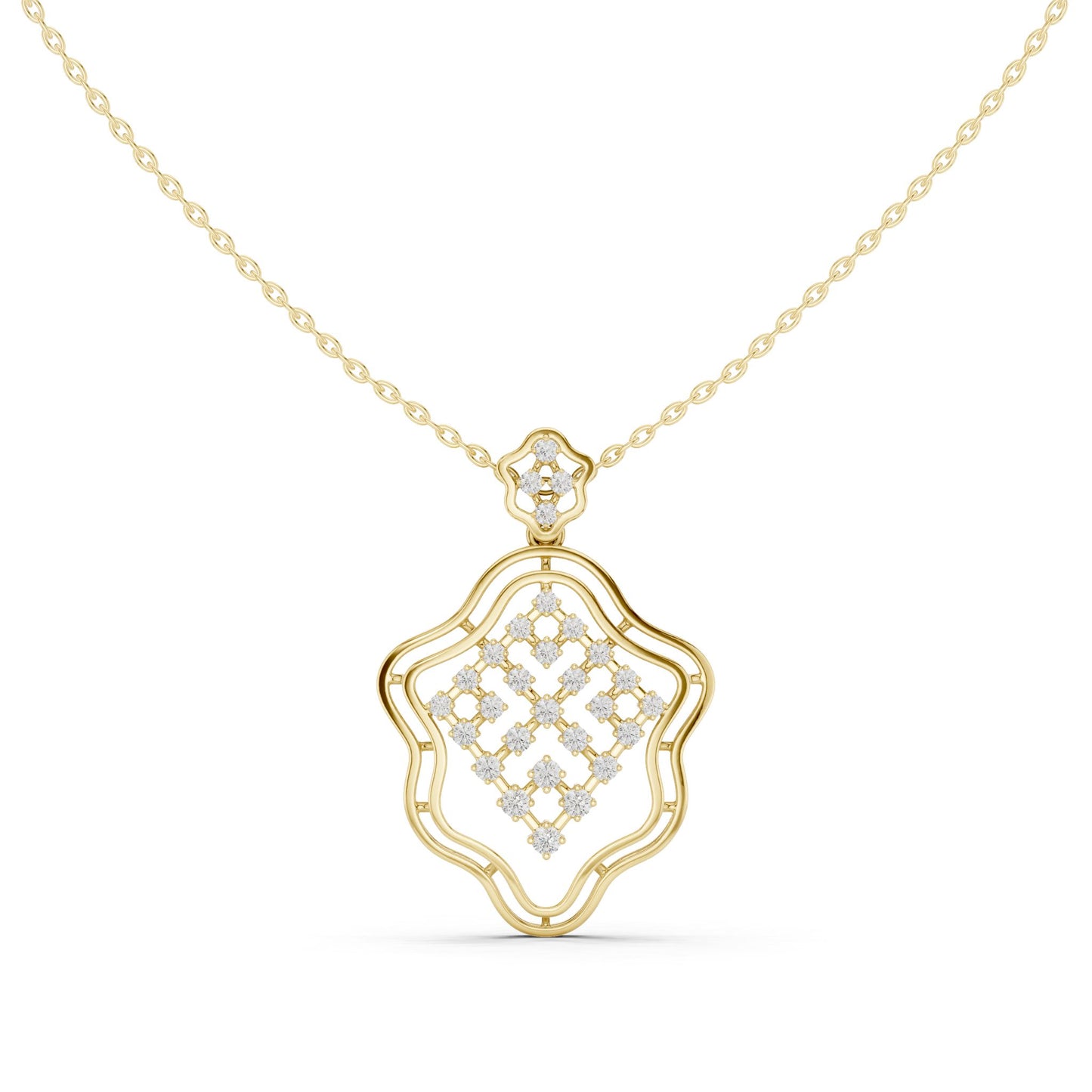 Emerald Lab Grown Diamond Halo Pendant