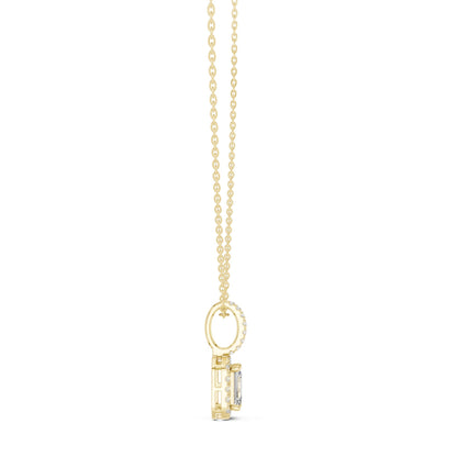 Emerald Lab Grown Diamond Halo Pendant