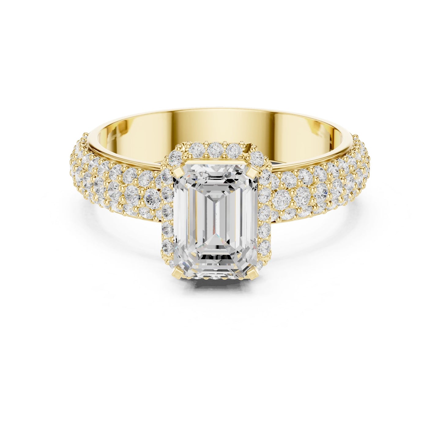 Emerald Lab Grown Diamond Halo Engagement Ring