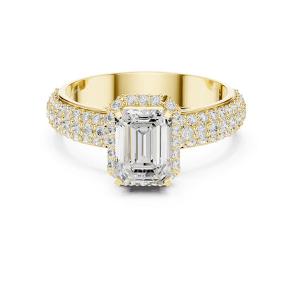 Emerald Lab Grown Diamond Halo Engagement Ring