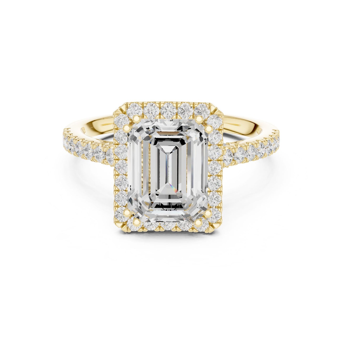 Emerald Lab Grown Diamond Halo Engagement Ring