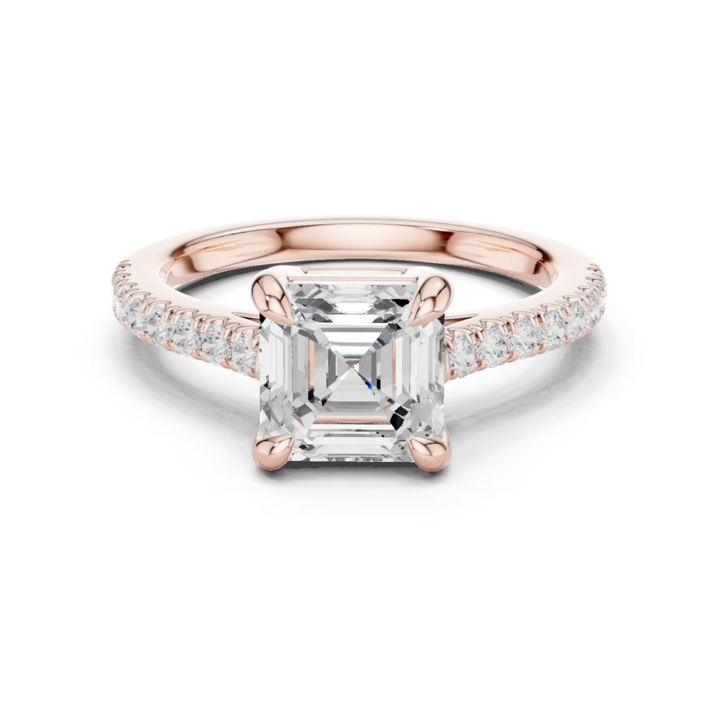 Emerald Lab Grown Diamond Pave Engagement Ring