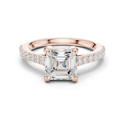 Emerald Lab Grown Diamond Pave Engagement Ring