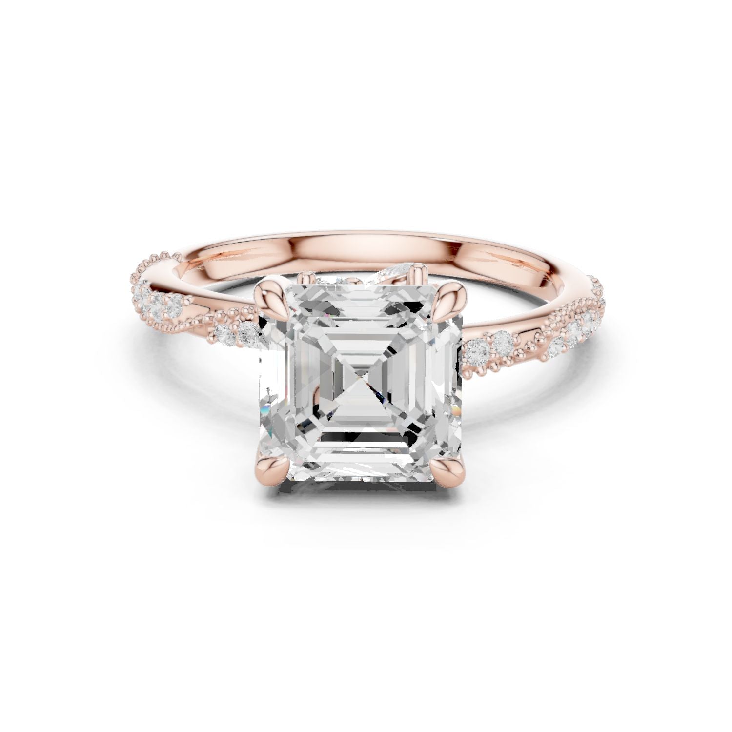 Emerald Lab Grown Diamond Pave Engagement Ring