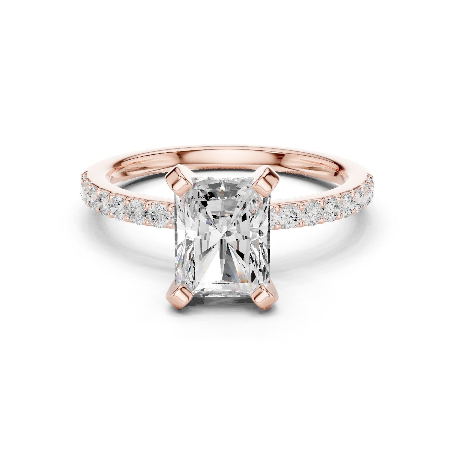 Emerald Lab Grown Diamond Pave Engagement Ring