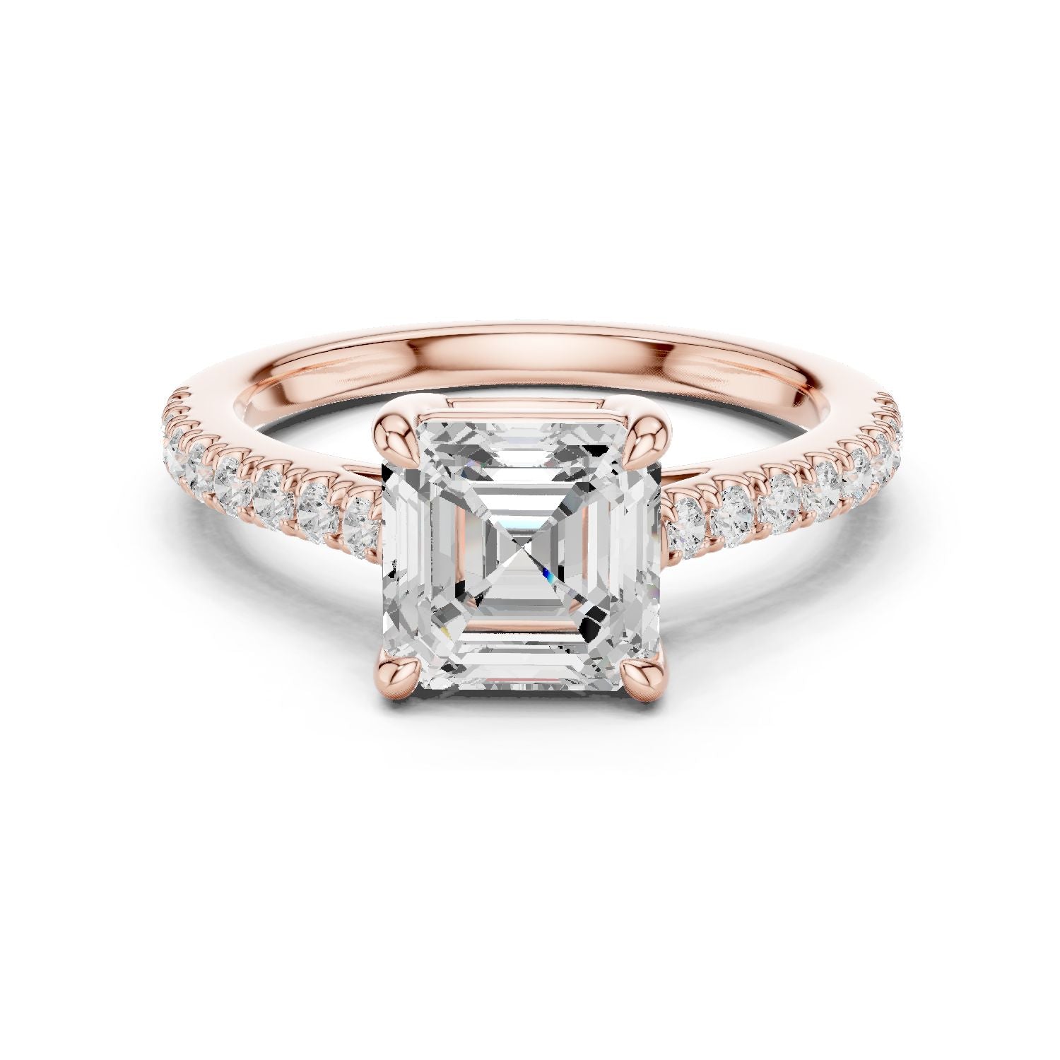 Emerald Lab Grown Diamond Pave Engagement Ring