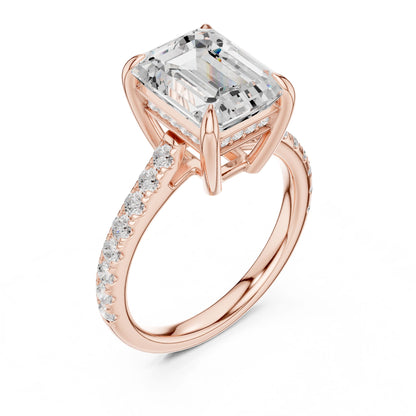 Emerald Lab Grown Diamond Pave Engagement Ring