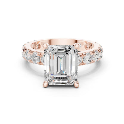 Emerald Lab Grown Diamond Pave Engagement Ring