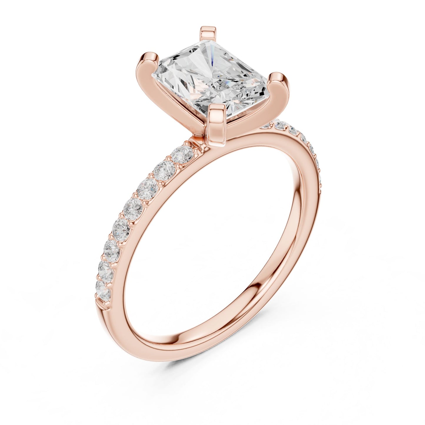 Emerald Lab Grown Diamond Pave Engagement Ring