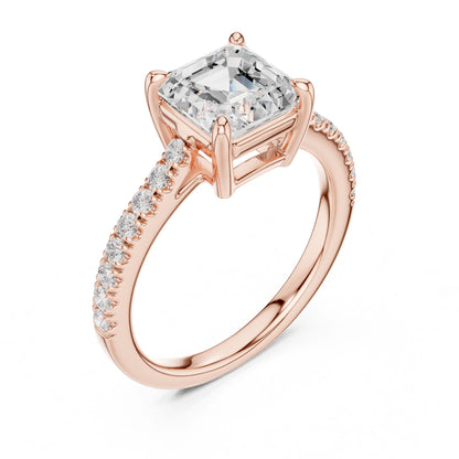 Emerald Lab Grown Diamond Pave Engagement Ring
