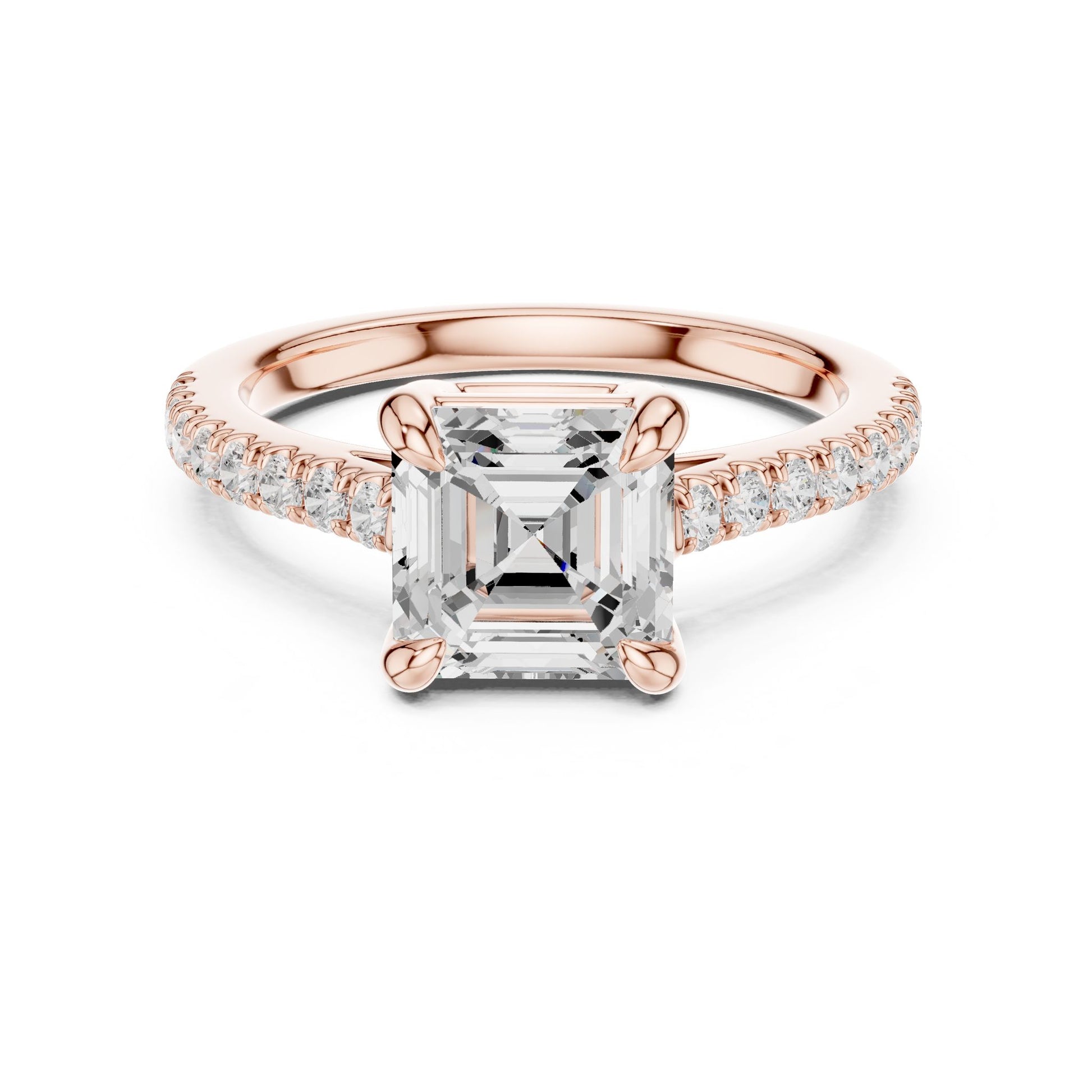 Emerald Lab Grown Diamond Pave Engagement Ring