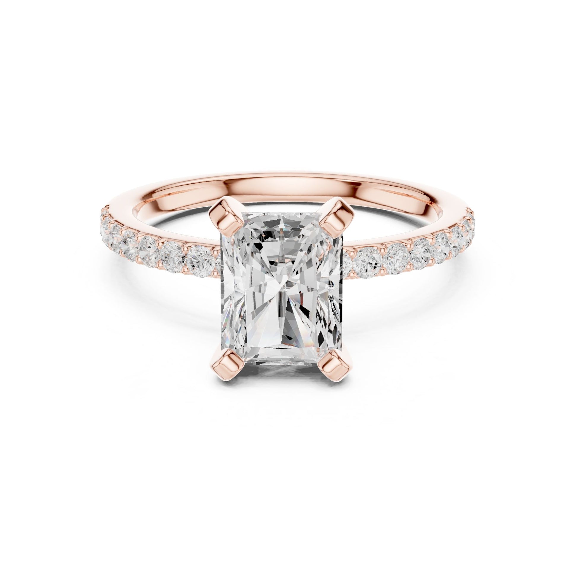 Emerald Lab Grown Diamond Pave Engagement Ring