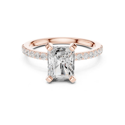 Emerald Lab Grown Diamond Pave Engagement Ring