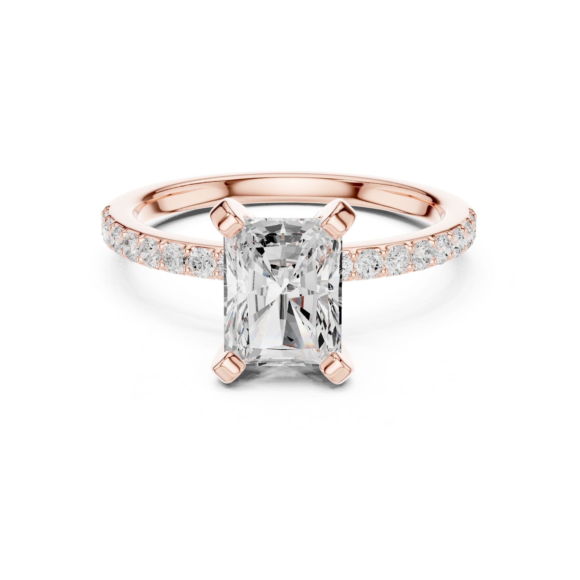Emerald Lab Grown Diamond Pave Engagement Ring