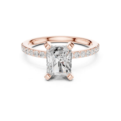 Emerald Lab Grown Diamond Pave Engagement Ring