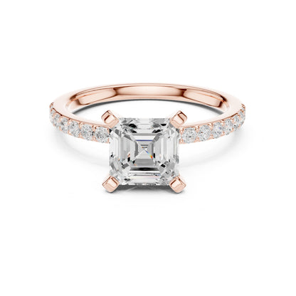 Emerald Lab Grown Diamond Pave Engagement Ring
