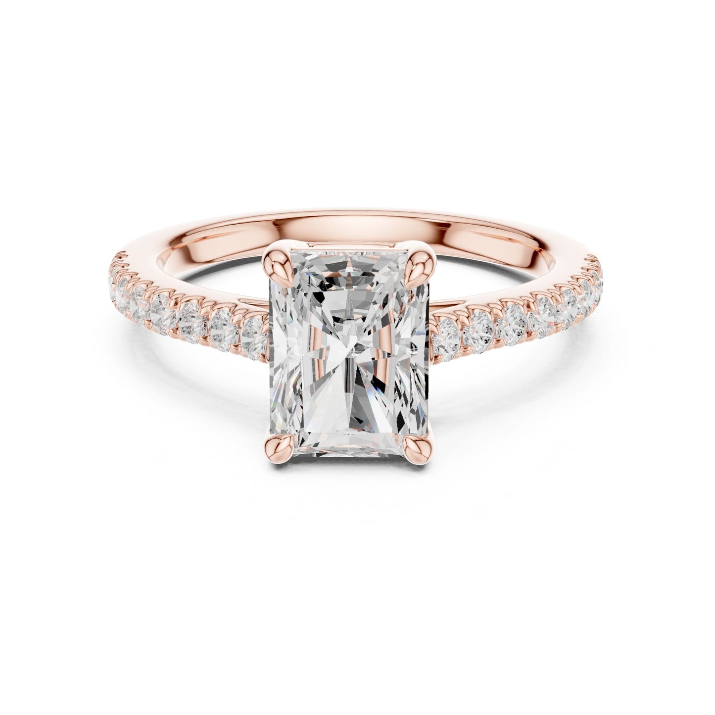 Emerald Lab Grown Diamond Pave Engagement Ring