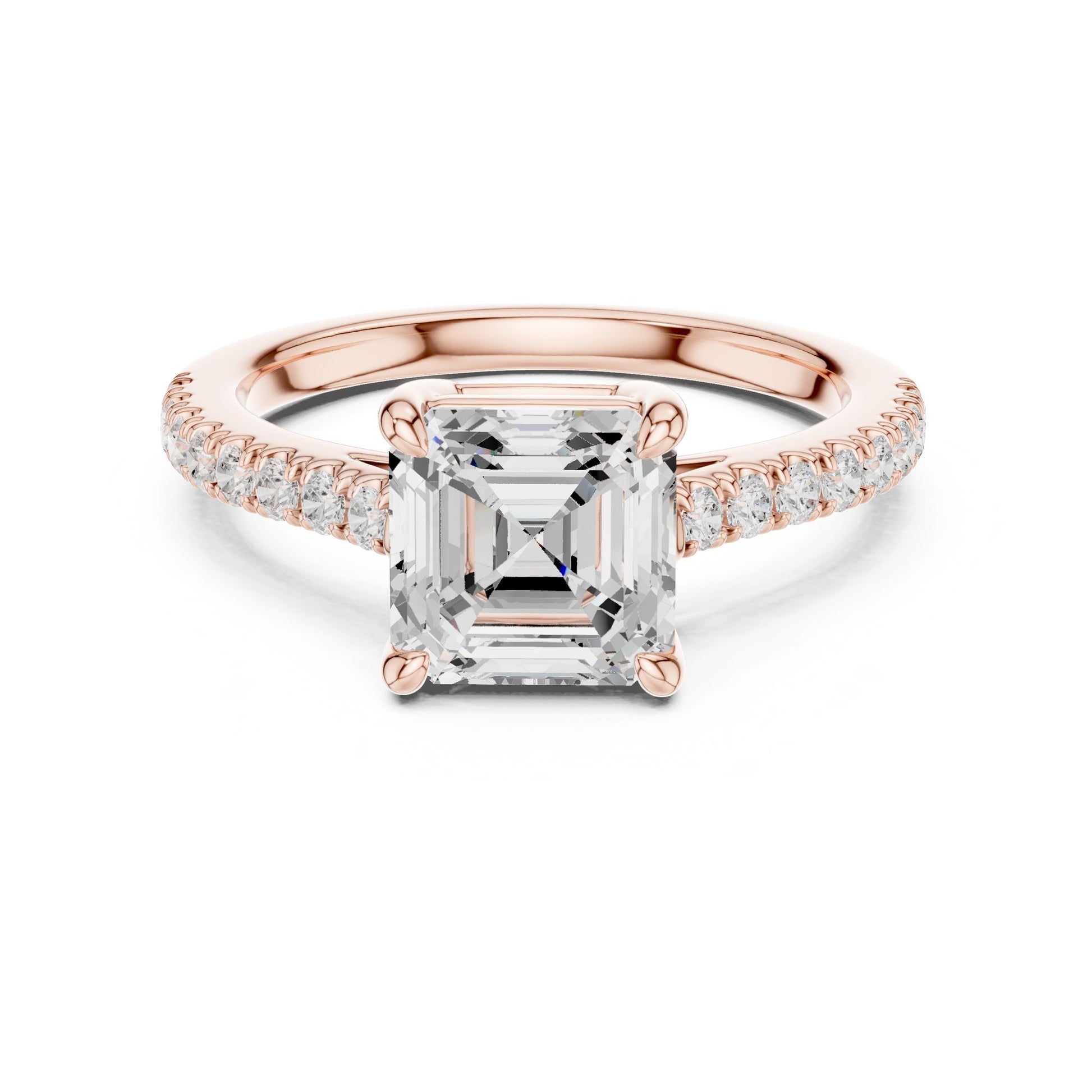 Emerald Lab Grown Diamond Pave Engagement Ring