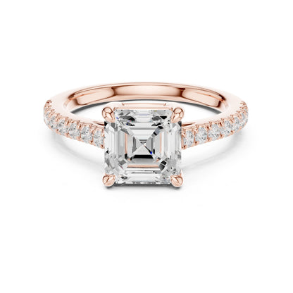 Emerald Lab Grown Diamond Pave Engagement Ring