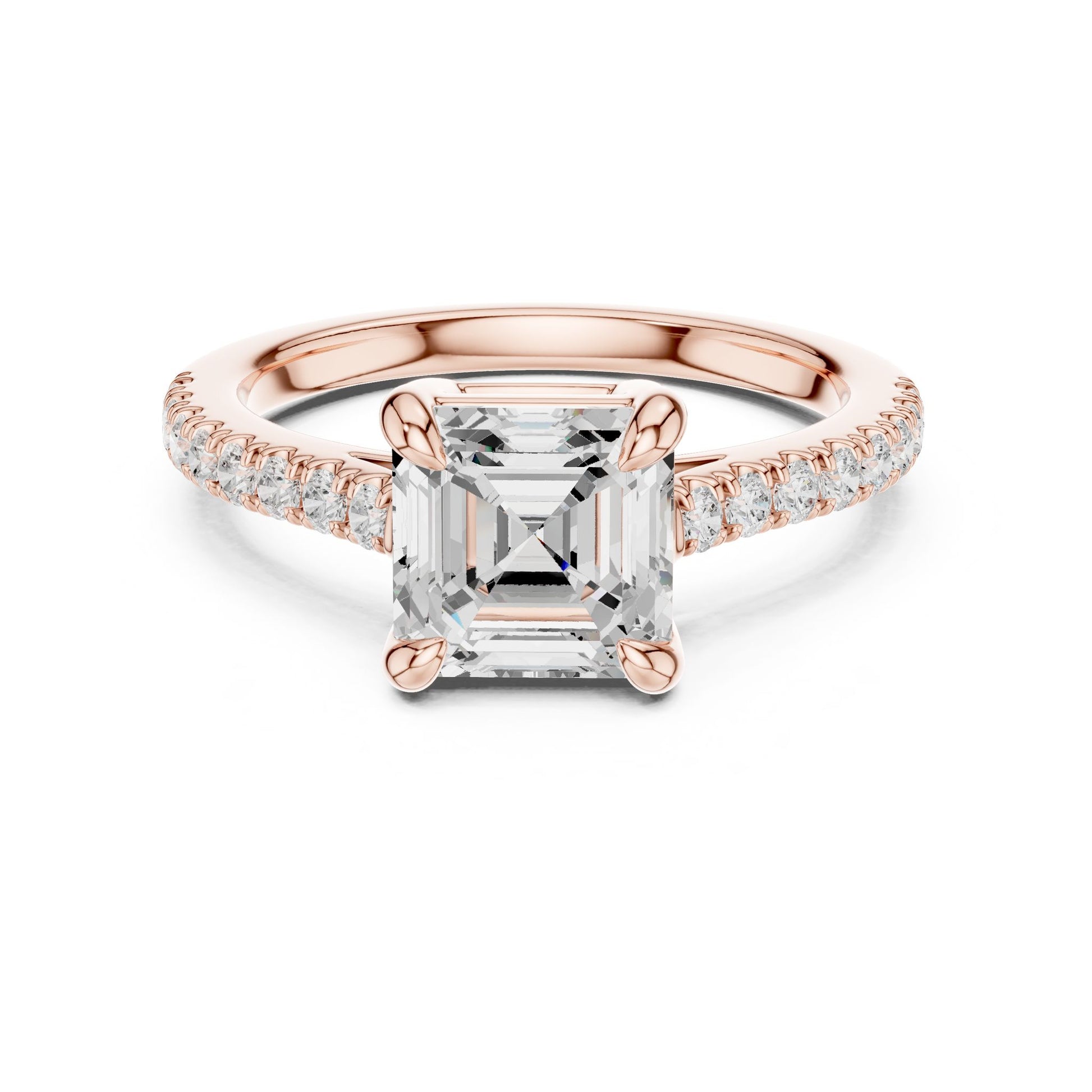 Emerald Lab Grown Diamond Pave Engagement Ring