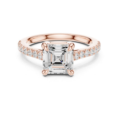 Emerald Lab Grown Diamond Pave Engagement Ring