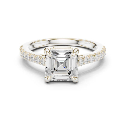 Emerald Lab Grown Diamond Pave Engagement Ring