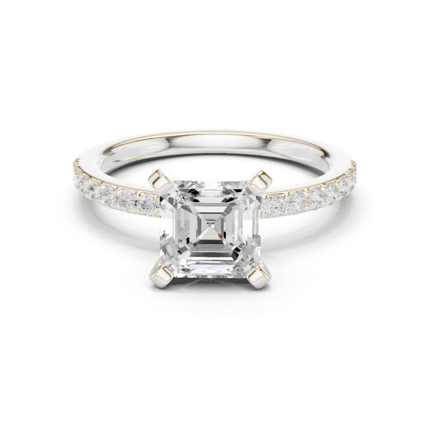 Emerald Lab Grown Diamond Pave Engagement Ring