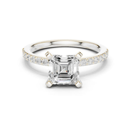 Emerald Lab Grown Diamond Pave Engagement Ring