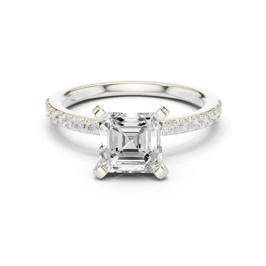 Emerald Lab Grown Diamond Pave Engagement Ring