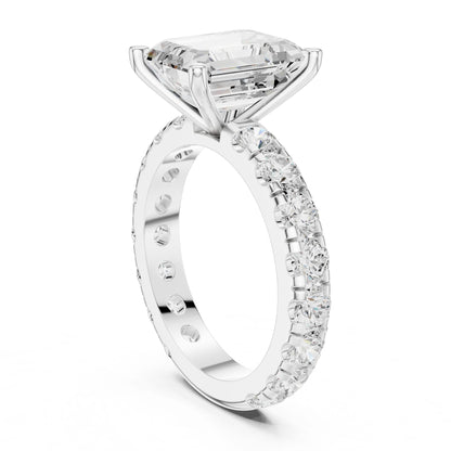 Emerald Lab Grown Diamond Pave Engagement Ring