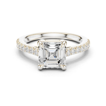 Emerald Lab Grown Diamond Pave Engagement Ring