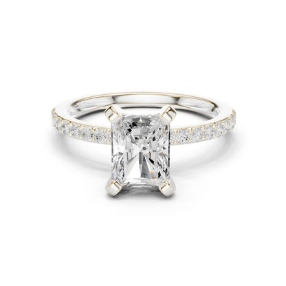 Emerald Lab Grown Diamond Pave Engagement Ring