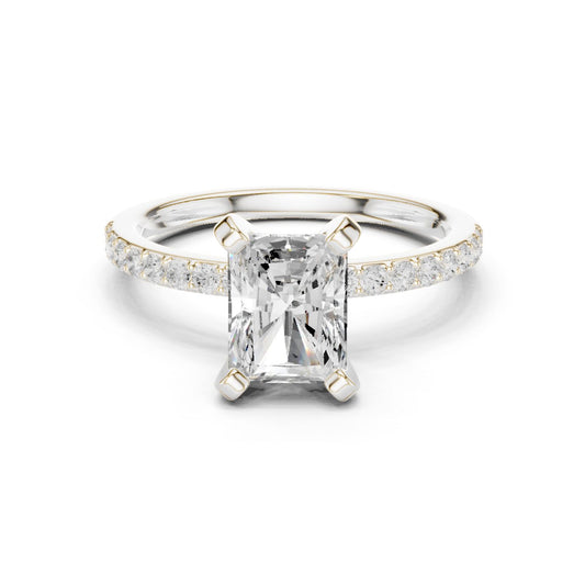 Emerald Lab Grown Diamond Pave Engagement Ring