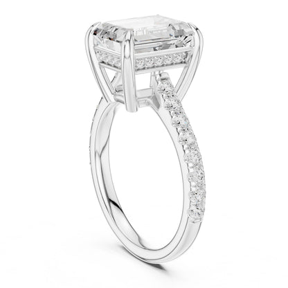 Emerald Lab Grown Diamond Pave Engagement Ring