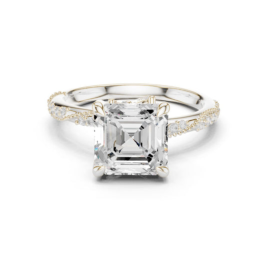 Emerald Lab Grown Diamond Pave Engagement Ring