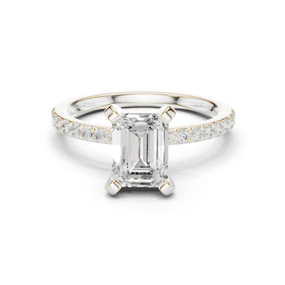 Emerald Lab Grown Diamond Pave Engagement Ring