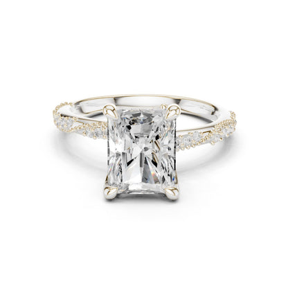 Emerald Lab Grown Diamond Pave Engagement Ring