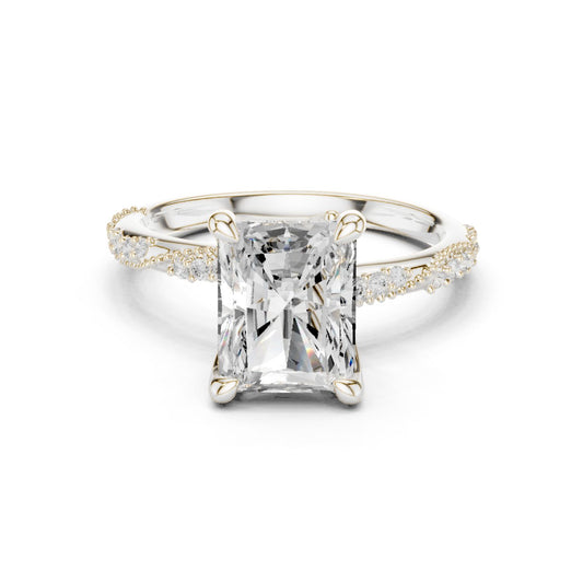 Emerald Lab Grown Diamond Pave Engagement Ring